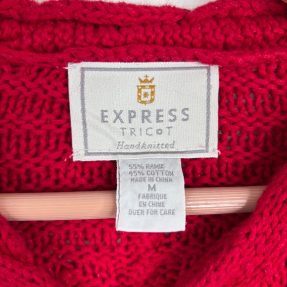 VTG Express Tricot Sweater M Oversized Hand Knit Bobble Festive Holiday Cozy 90s - Picture 6 of 10